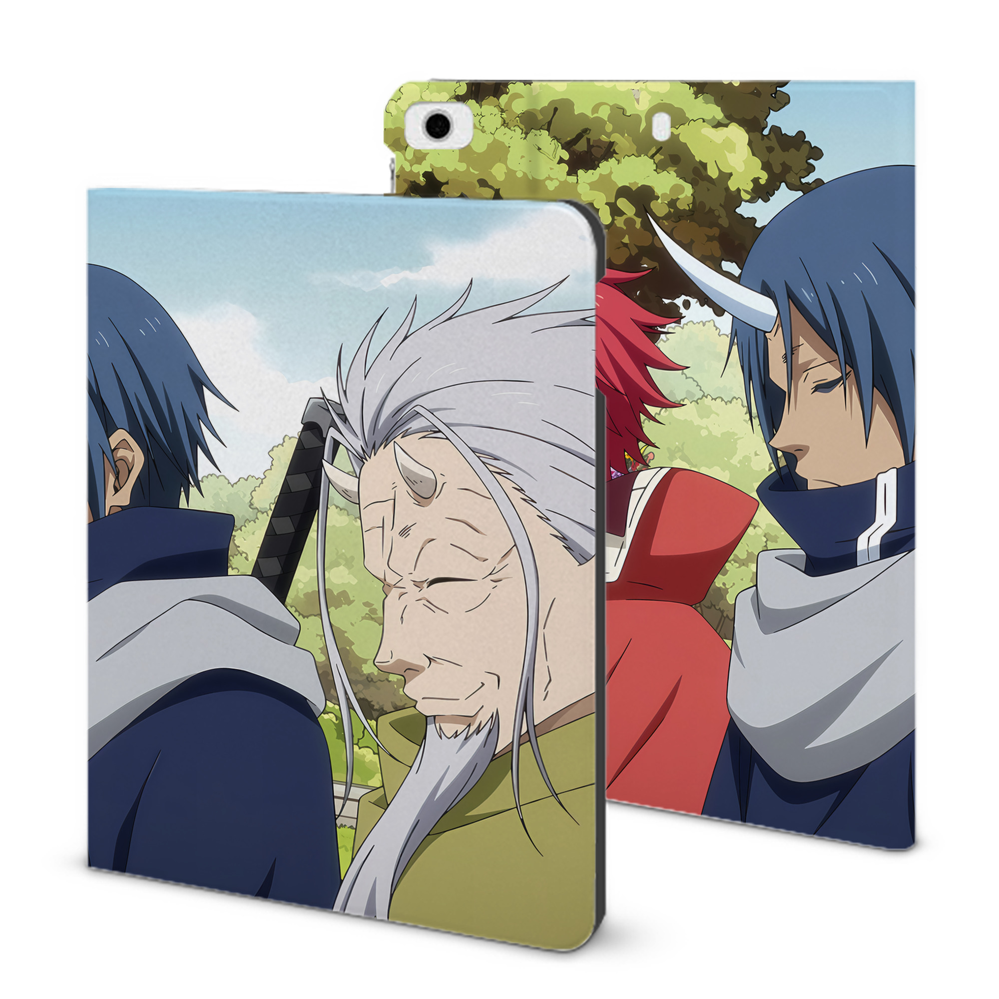 （画像用） 転スラ Regarding Reincarnated to Slime IPad ケース ブック型 PUレザー TPU 耐衝撃 軽量 薄型 ペン収納なし 全面保護 IPad 各モデル対応